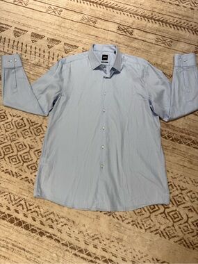 Boss Men's Light Blue Dress Shirt - Classic Spread Collar